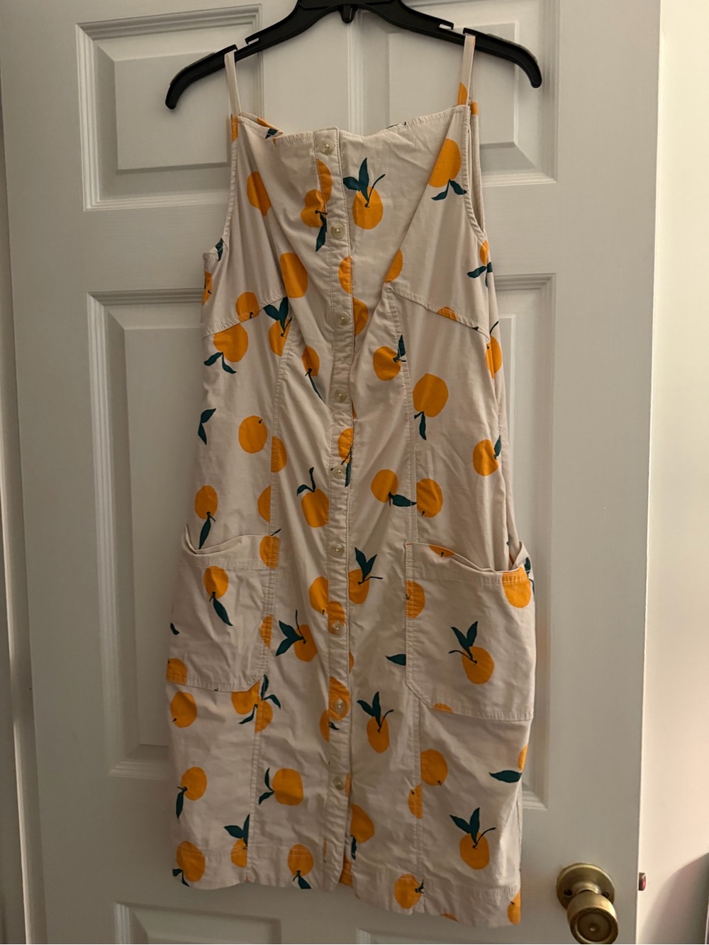 Maeve Cream Sundress with Orange Fruit Print